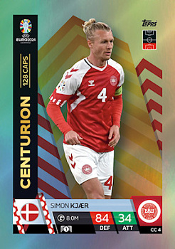Simon Kjaer Denmark Topps Match Attax EURO 2024 Centurion #CC4